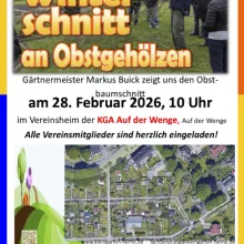 Schaukasten: Lehrgang Winterschnitt an Obstgehölzen