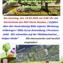 Schaukasten: Workshop - Obstbäume selber schneiden - unter Anleitung